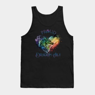 PRIDE Month Proud Dragon Ally Rainbow Pride Heart Tank Top